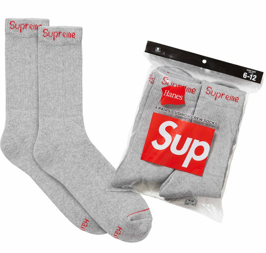 Supreme SS24 x Hanes Sock Pack Heather Grey