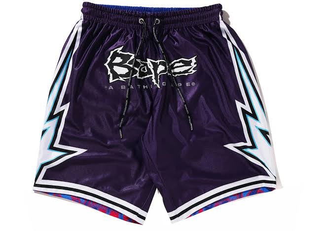 A Bathing Ape Basketball Shorts Purple Reversible