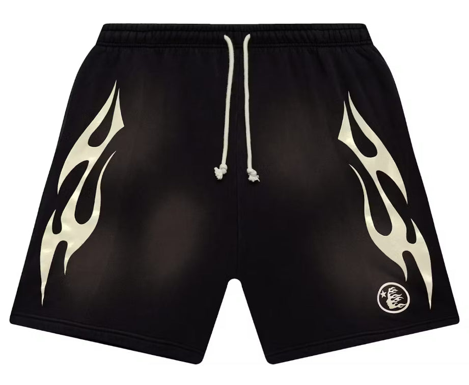 Hellstar Flame Shorts Black/White