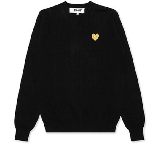 CDG “Play Gold Heart” Sweater Black