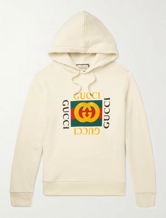 Gucci “Logo” Hoodie Cream