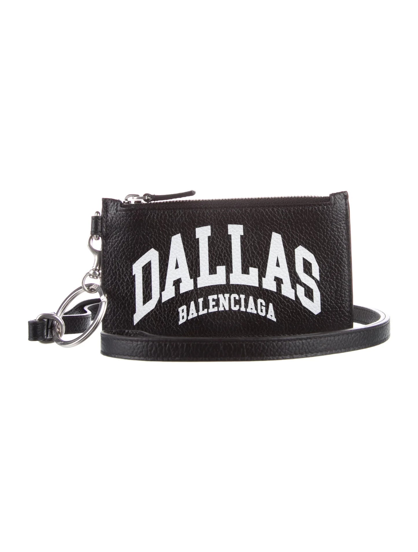 Balenciaga Dallas Cash Leather Wallet Lanyard Card Holder