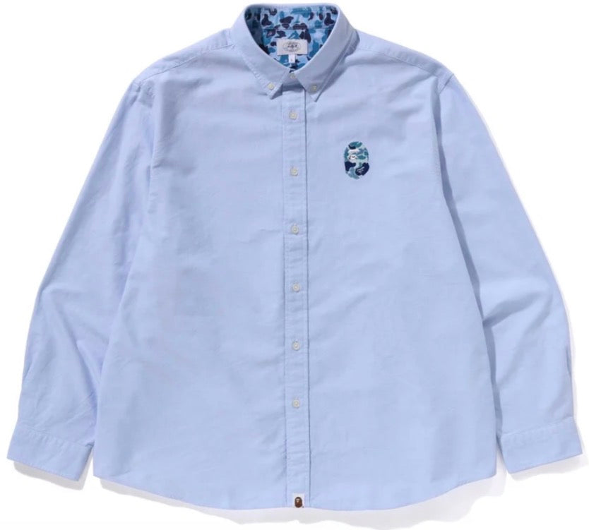 A Bathing Ape Bape ABC Camo Longsleeve Button Up Relaxed Blue