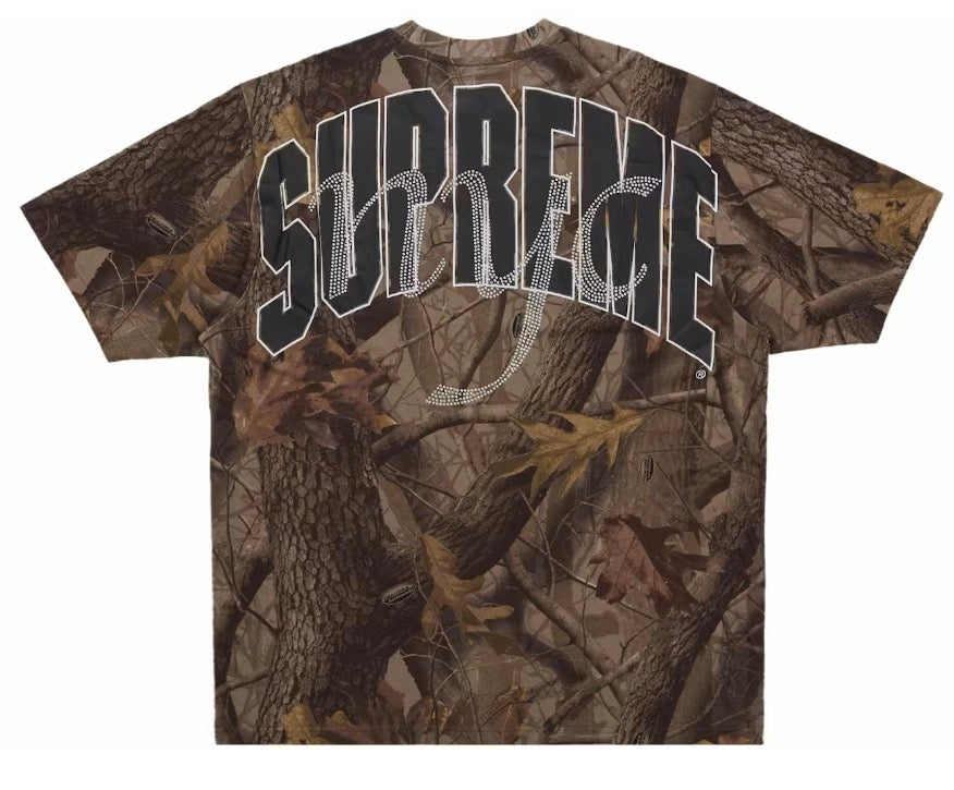 Supreme “Rhinestone Script” Camo SS Top FW26