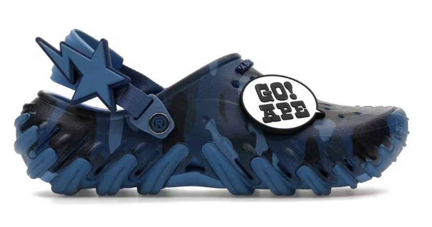 A Bathing Ape Bape Crocs Echo Clog Blue