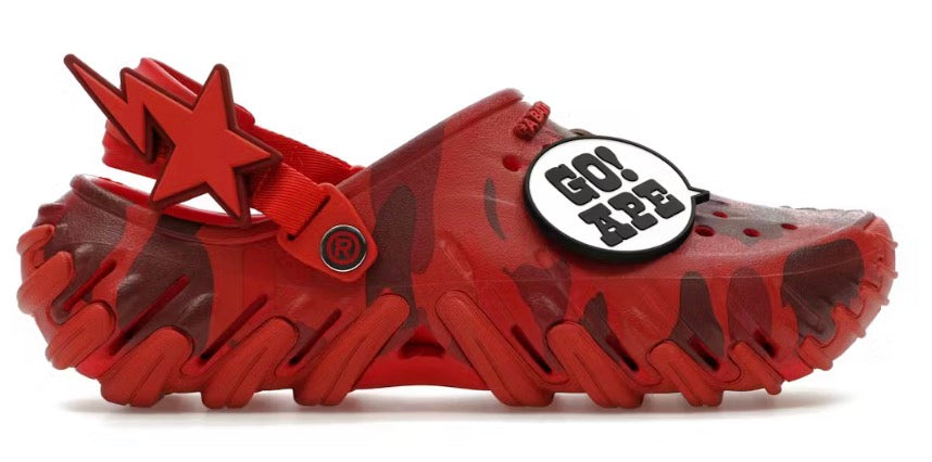 A Bathing Ape Bape Crocs Echo Clog Red