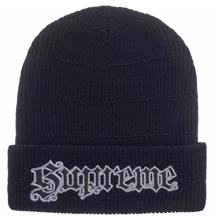 Supreme “Metallic Stripe” Beanie Black FW26