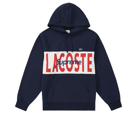 Supreme x Lacoste Logo Panel Hooded Sweatshirt