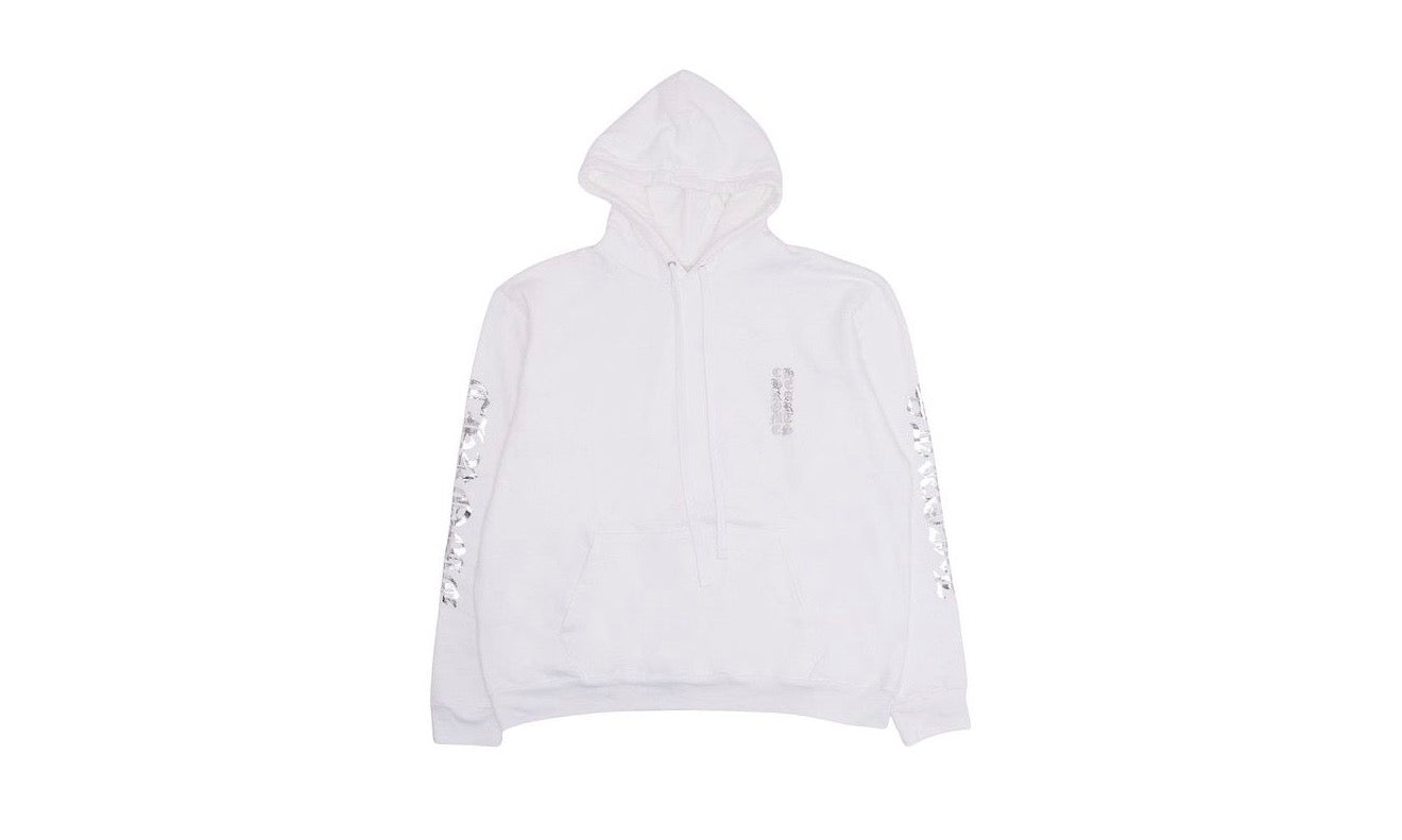 Chrome Hearts White Foil Vertical Logo Hoodie