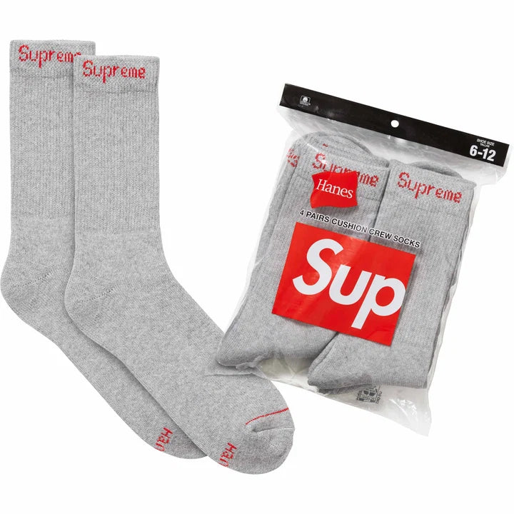 Supreme x Hanes Sock 4-Pack Grey