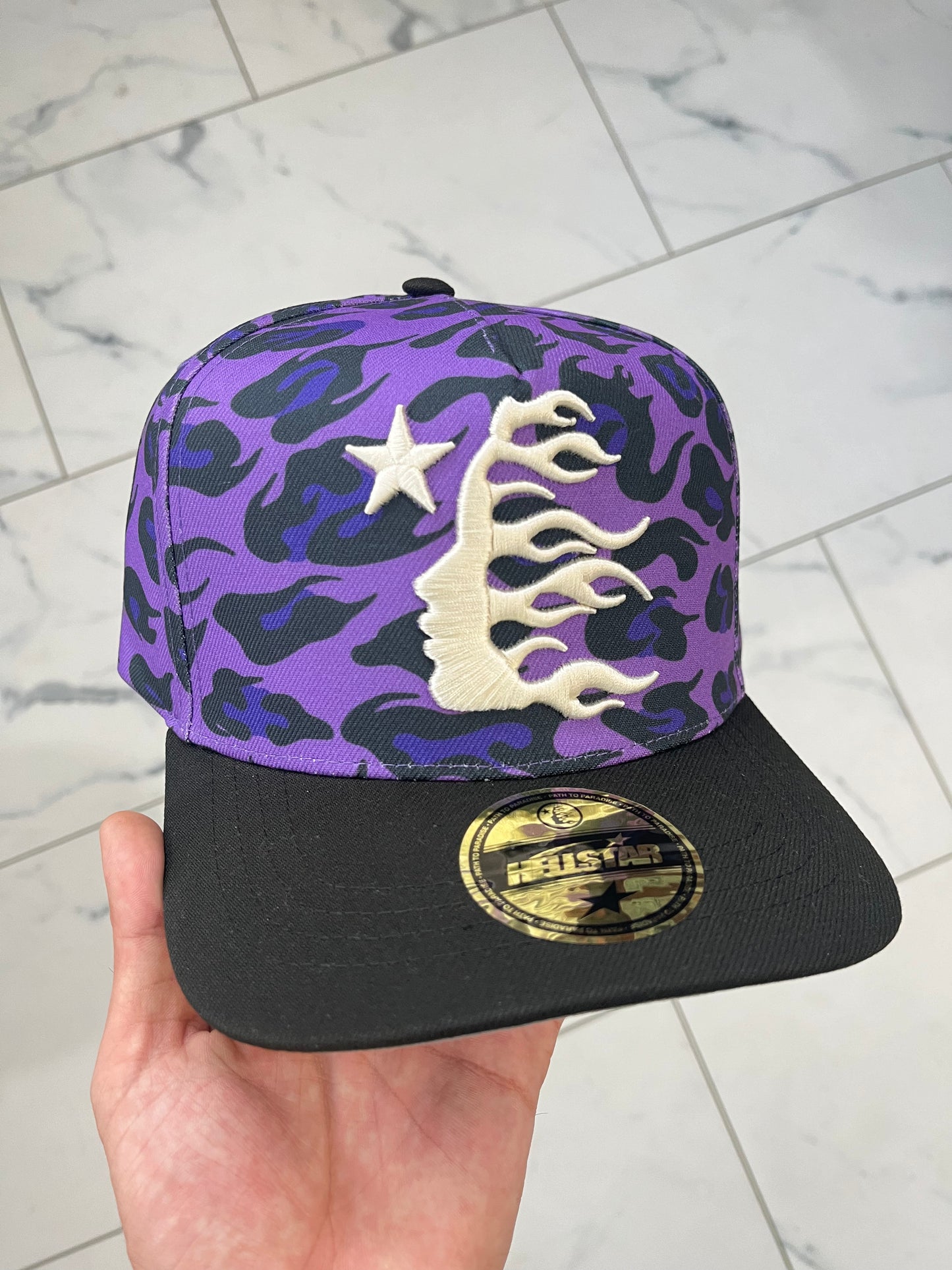 Hellstar Cheetah Print SnapBack Hat Purple