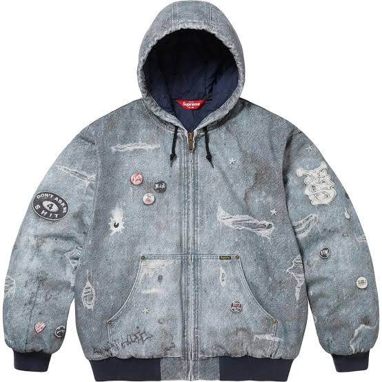 Supreme “HJR Trompe Loeil” Hooded Denim Bomber Jacket FW25