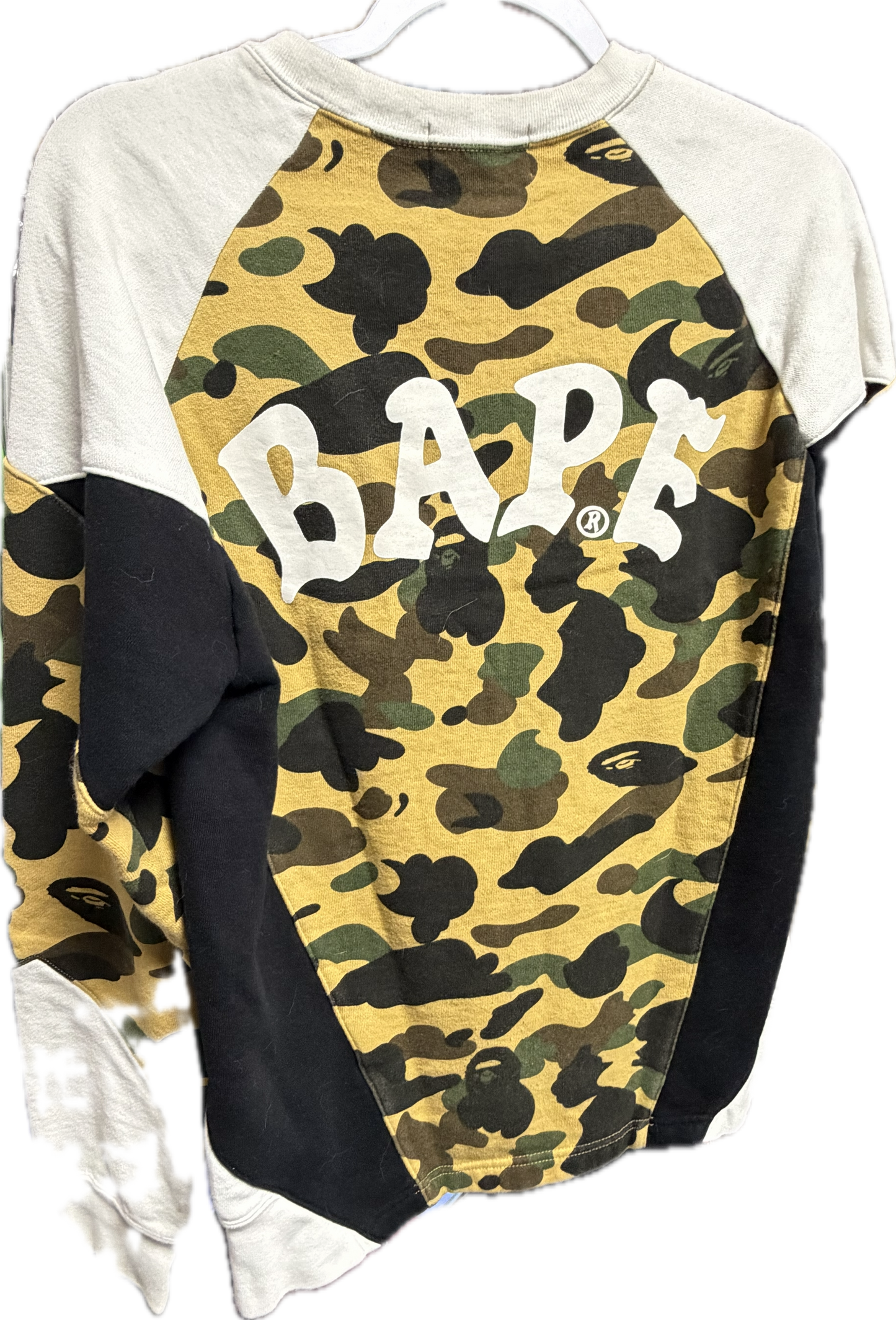 A Bathing Ape Bape 1st Camo Yellow Crewneck
