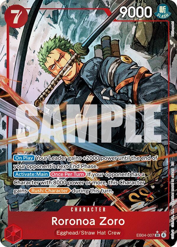 OP Roronoa Zoro Card (S.R.) Alternate Art