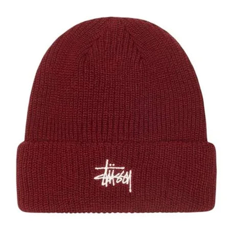 Stussy Basic Cuff Beanie Dark Red