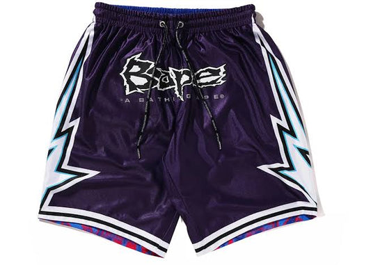 A Bathing Ape Basketball Shorts Purple Reversible