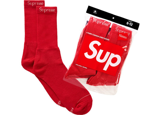 Supreme x Hanes Socks Red FW19