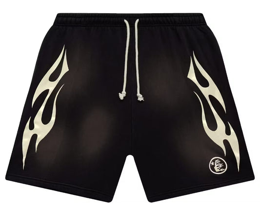 Hellstar Flame Shorts Black/White
