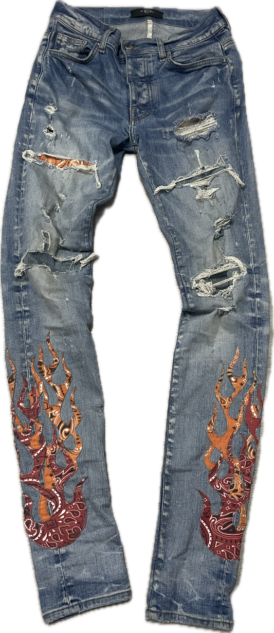 BLACK FRIDAY PREVIEW: Amiri Flames Patch Denim