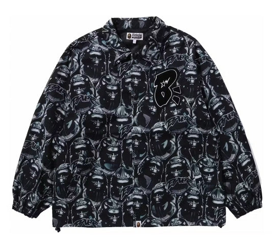 A Bathing Ape Apehead Graffiti Coaches Jacket Black