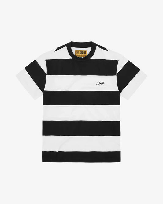 Corteiz Navy Striped Tee