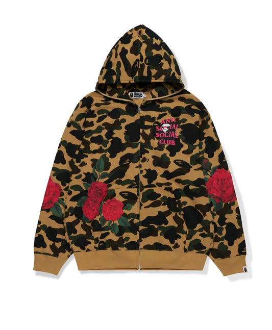 A Bathing Ape x Anti Social Social Club Full Zip Hoodie “Yellow Camo”