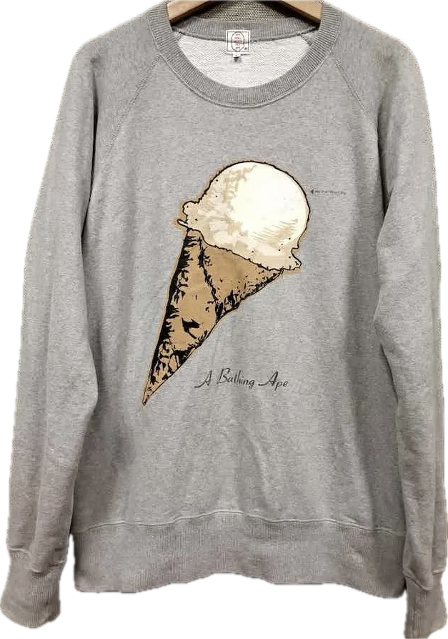 A Bathing Ape Bape Ice Cream Cone Crewneck Vintage 1999