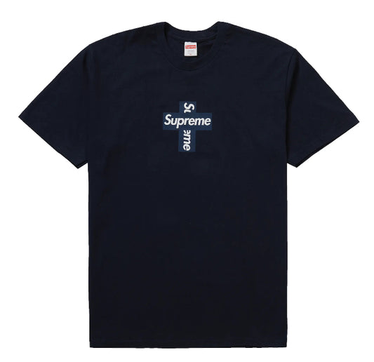 Supreme Cross Box Logo Tee Navy FW20