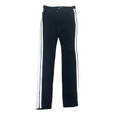 Amiri Black/White Stripe Denim Distressed