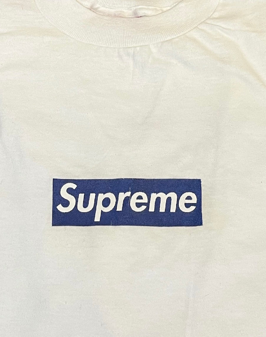 Supreme Navy Blue Box Logo Tee 1998 Friends & Family