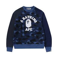 Bape Color Camo College Crewneck “Navy”