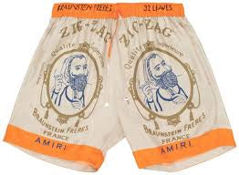 Amiri Zig Zag Silk Shorts “Alabaster”