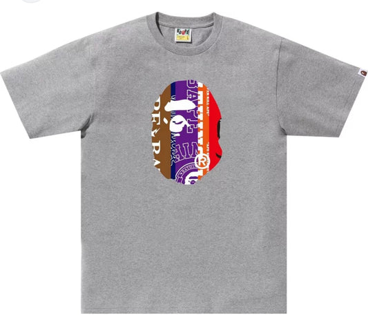 Bape Fans Scarf Ape Head ‘Grey’ Tee