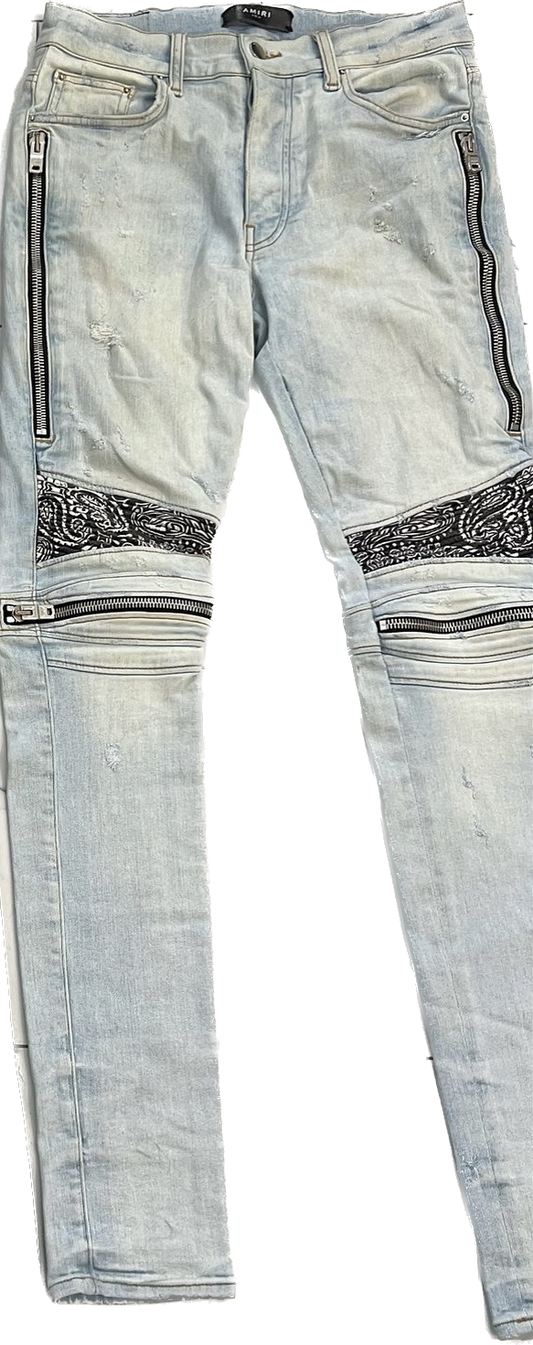 Amiri Paisley Patch Denim