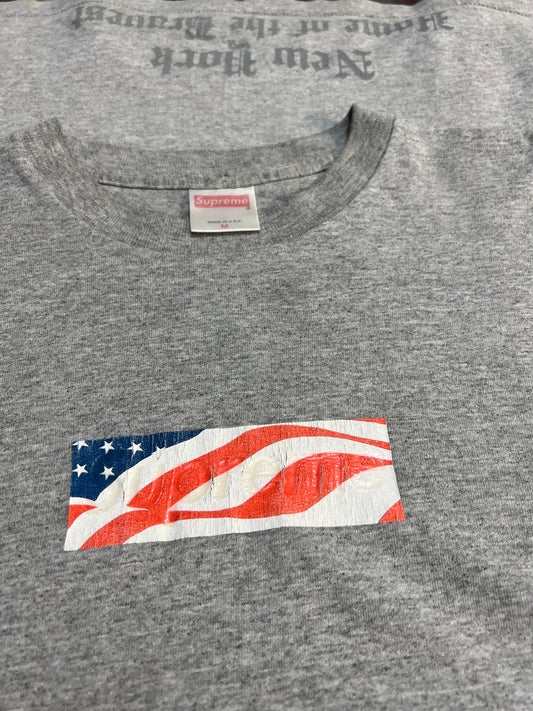 Supreme “9/11” Box Logo Tee Grey SS01