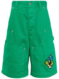 Bape Green Denim Shorts