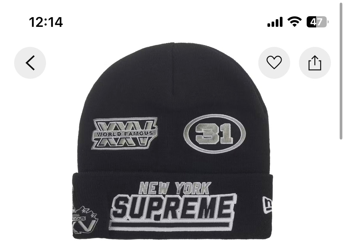 Supreme New Era Football Beanie