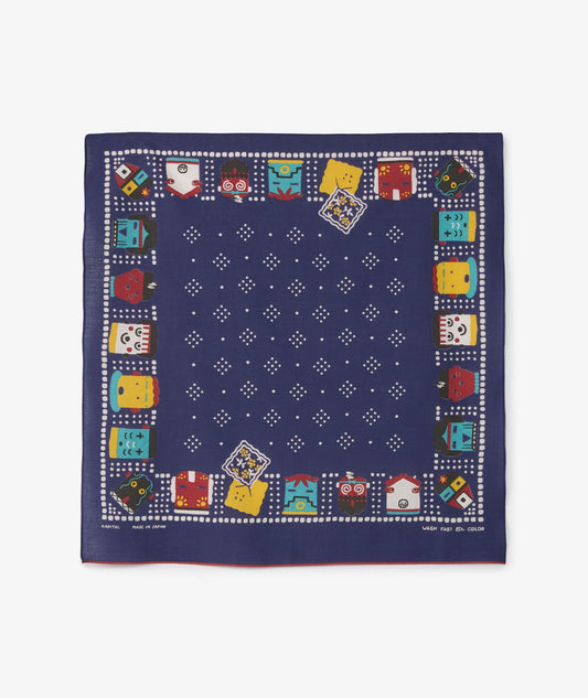 Kapital Fast Color Selvedge Bandana Purple Flags