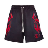 Hellstar Flame Shorts Red