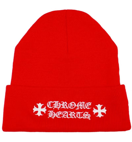 Chrome Hearts Red Logo Beanie