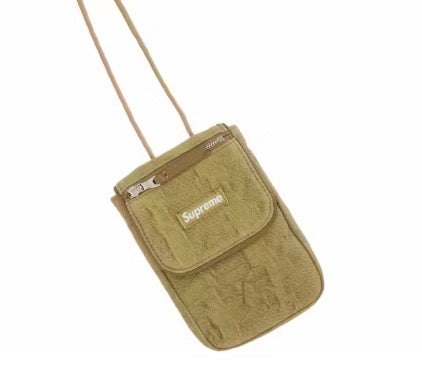 Supreme Fat Tip Jacquard Neck Pouch Beige