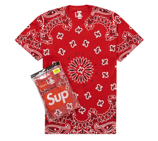 Supreme Hanes Bandana Tees Red (SS22)