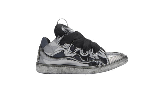 NIB LANVIN SILVER CURB SNEAKERS