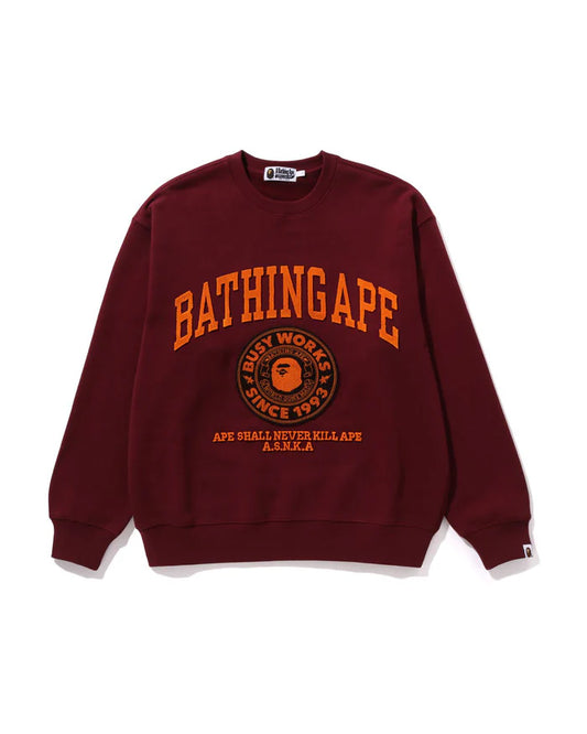 A Bathing Ape College Graphic Pullover “Burgundy” Crewneck