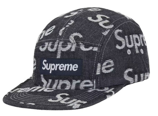 Supreme Jacquard Logos Denim Camp Cap