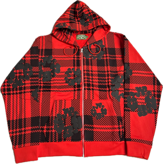 Denim Tears Plaid Cotton Wreath Zip-Up