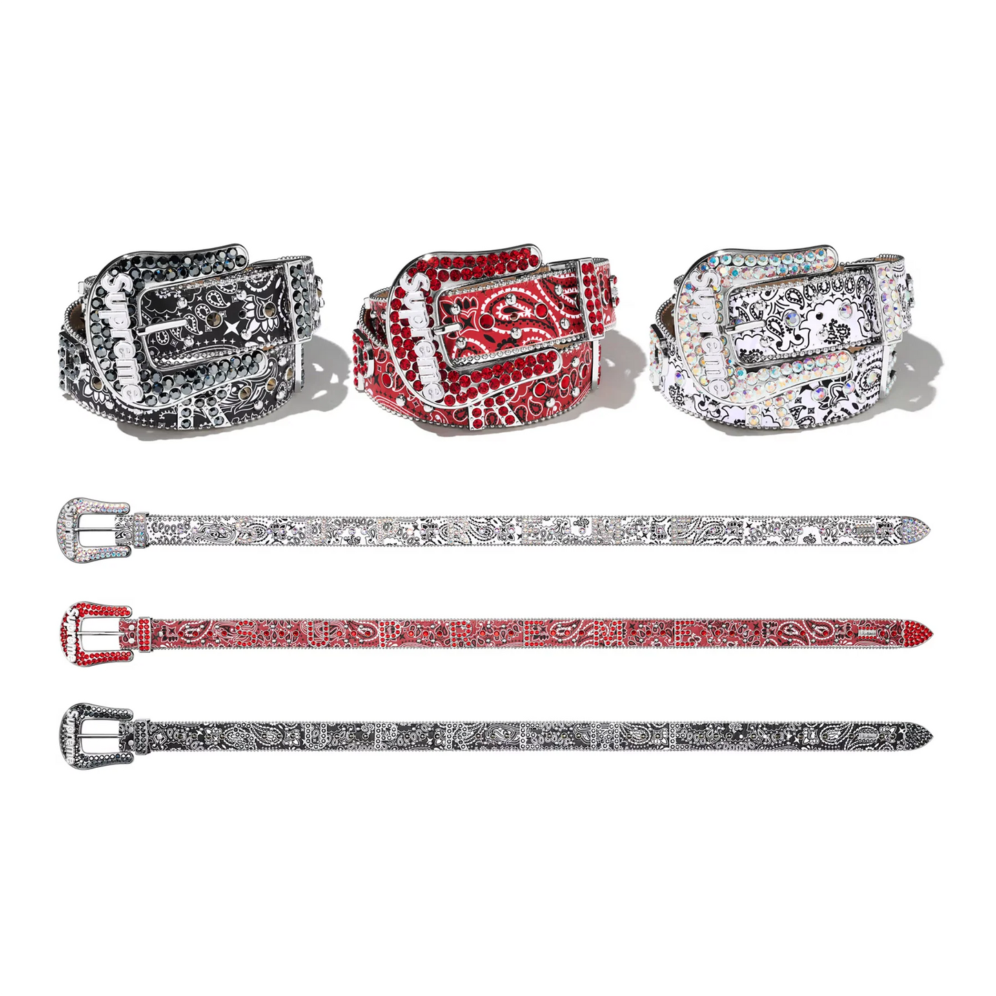 Supreme x B.B. Simon Bandana Spellout Belt