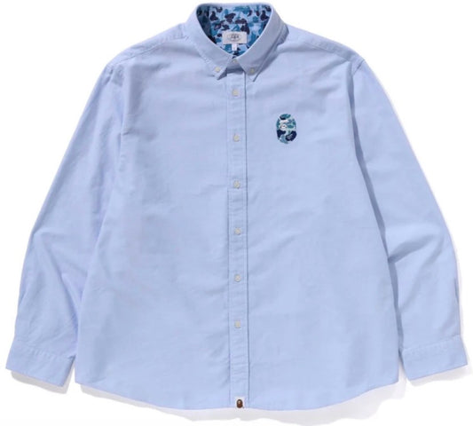 A Bathing Ape Bape ABC Camo Longsleeve Button Up Relaxed Blue