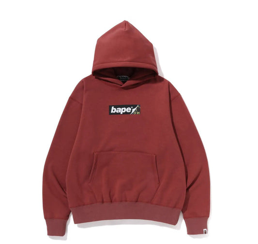 A Bathing Ape Smooth Logo Relaxed Fit Hoodie “Burgundy”