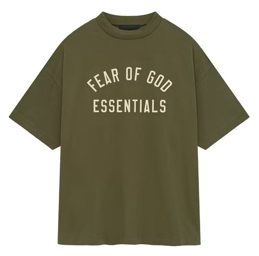 Fear Of God Essentials Jersey Crewneck Tee Olive